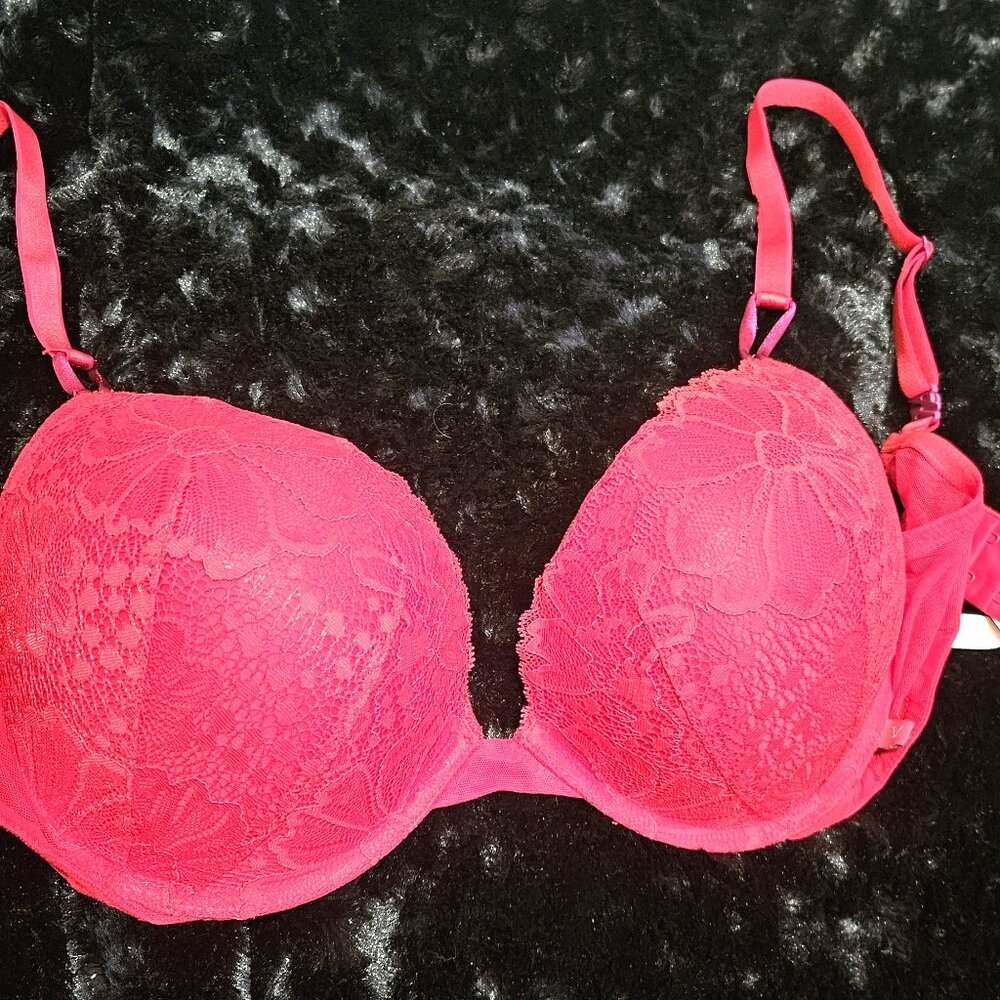Red Lace Push-up Bra 38D
